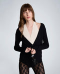 Ribbed Halter Button Front Sweater