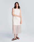 Sequin Sheer Overlay Crewneck Mini A-Line Dress