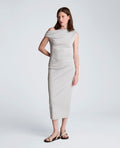 Ruched Waist Midi Off-The-Shoulder Dress