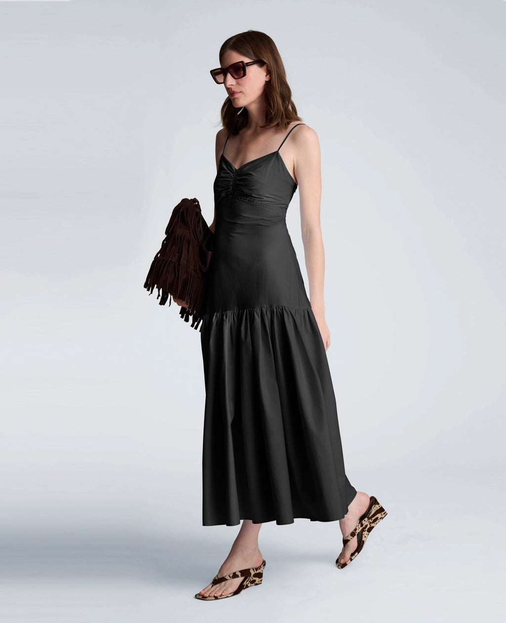 Sweetheart Bubble Flounce Midi Dress