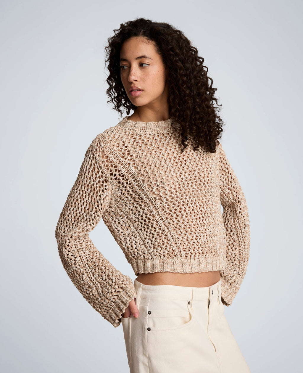 Two Tone Open Stitch Pullover