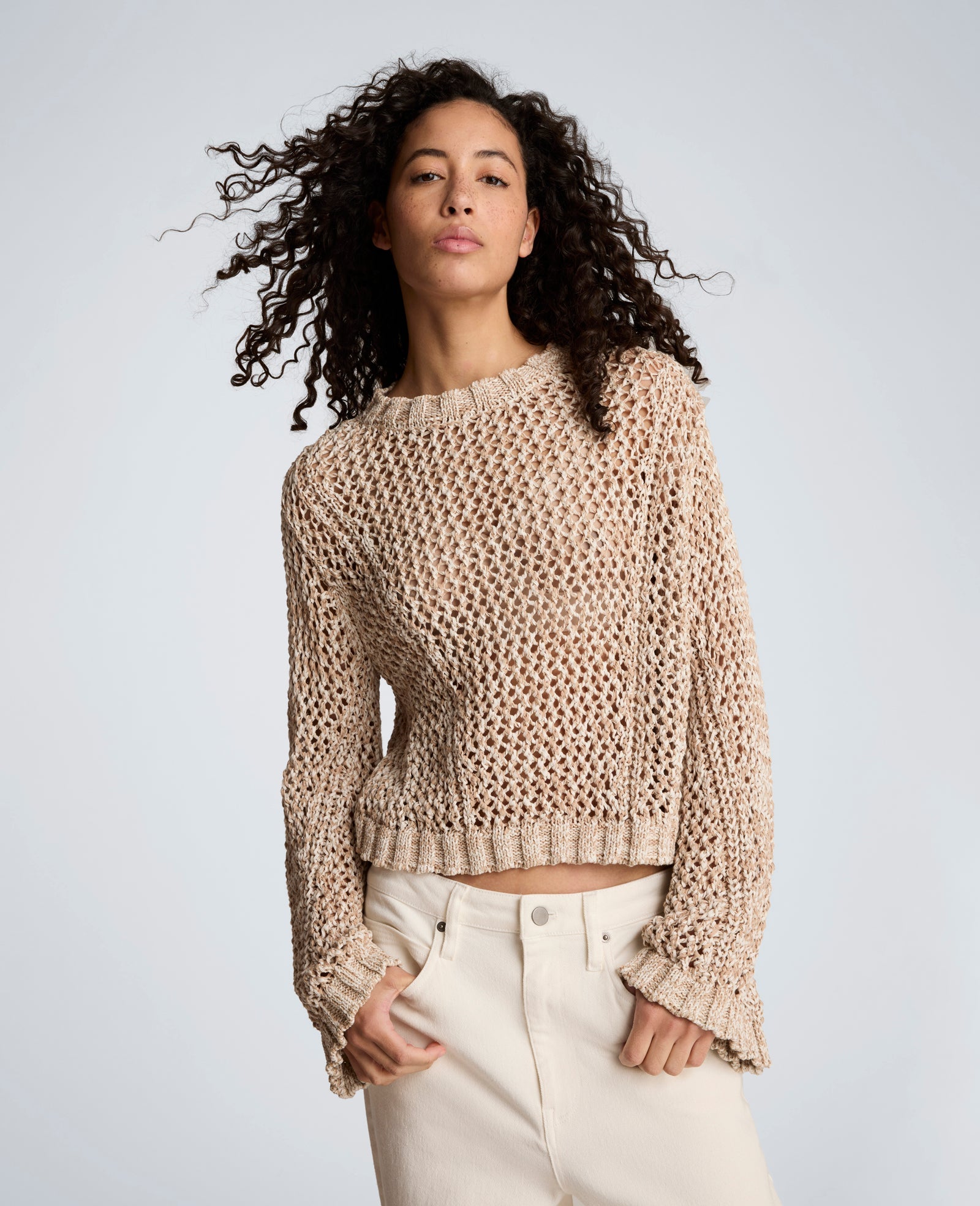 Two Tone Open Stitch Pullover