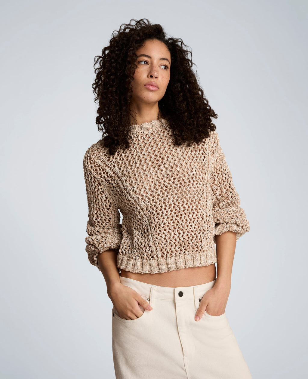 Two Tone Open Stitch Pullover