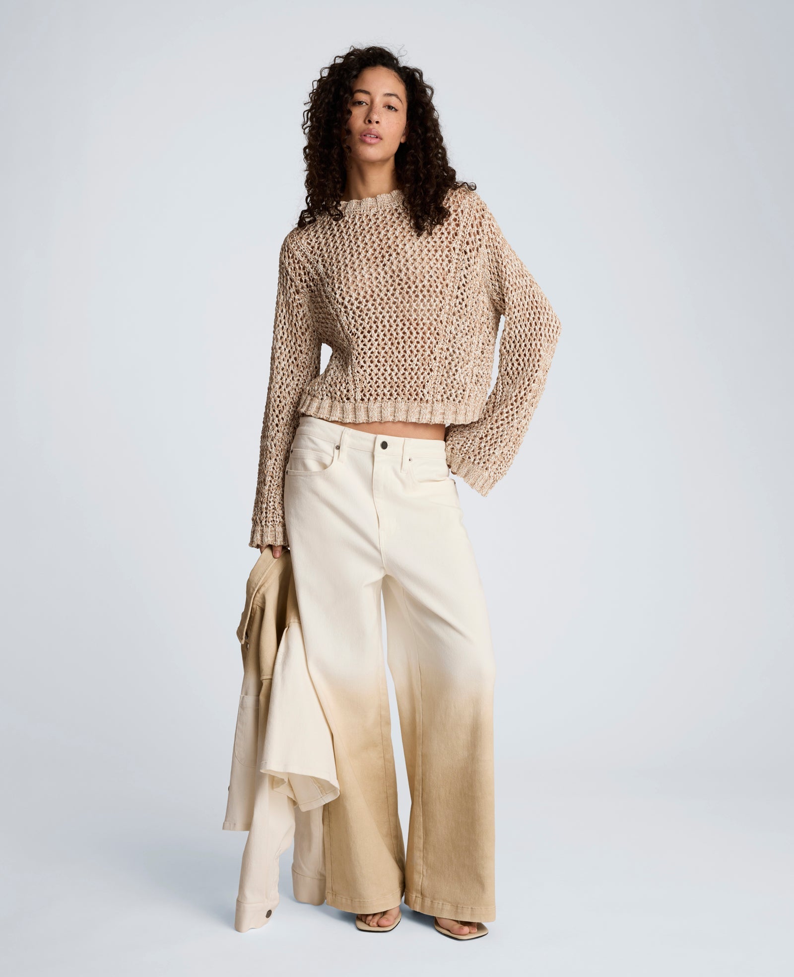 Two Tone Open Stitch Pullover
