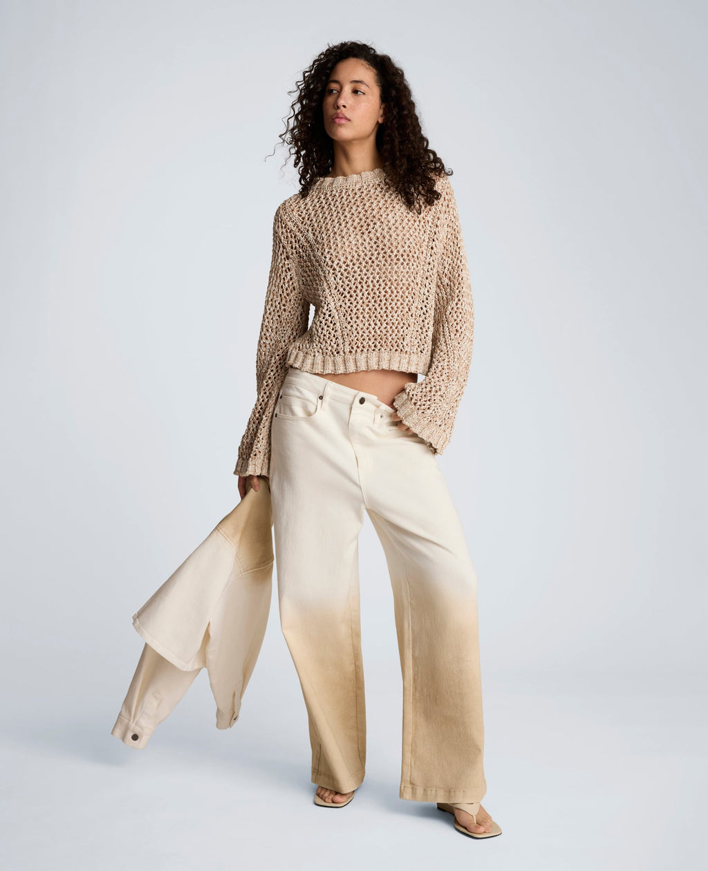 Two Tone Open Stitch Pullover