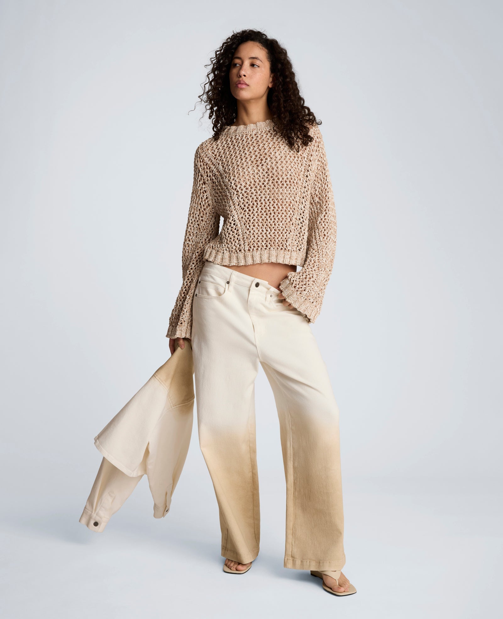 Two Tone Open Stitch Pullover