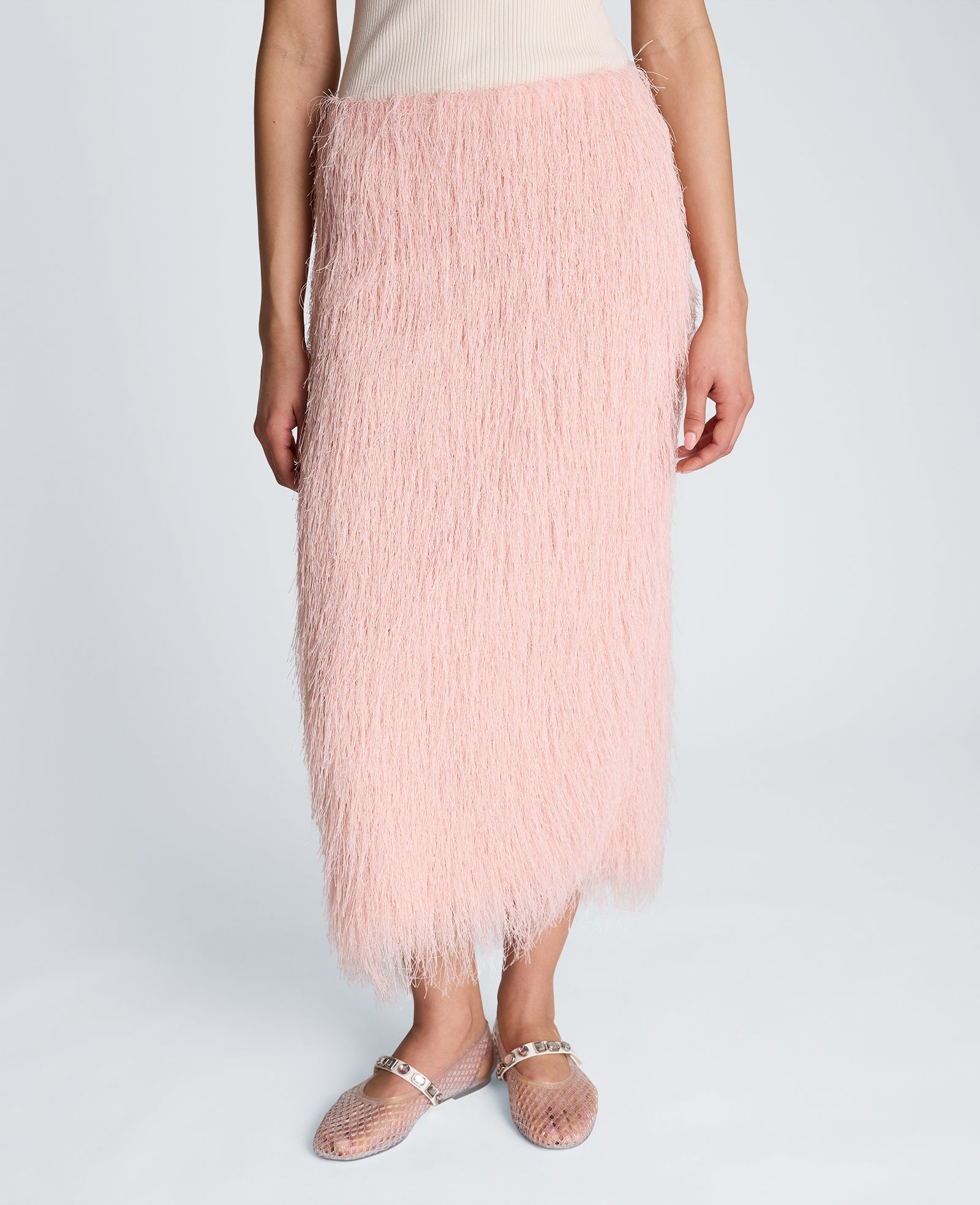 Pull On Midi Skirt with Slit