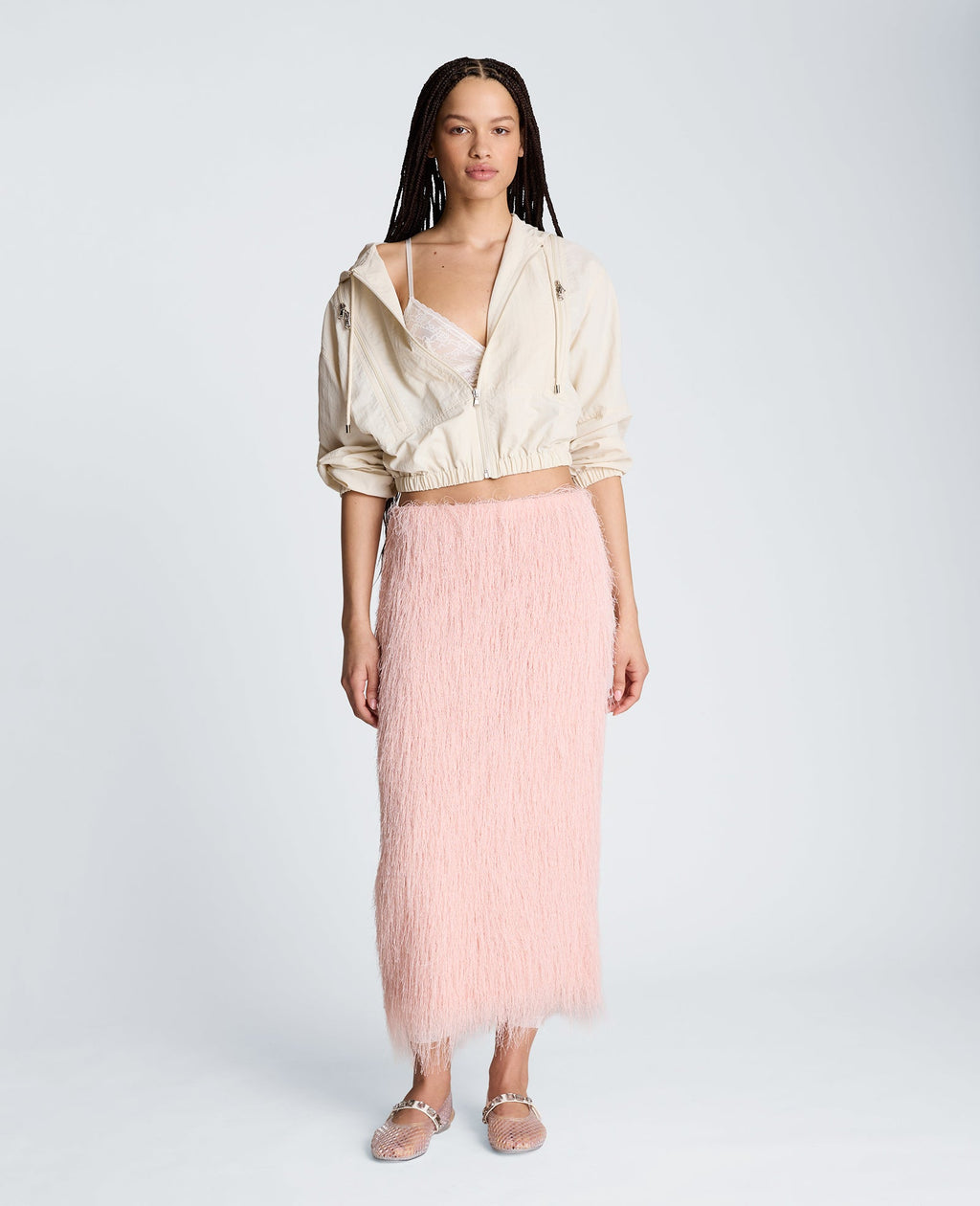 Pull On Midi Skirt with Slit