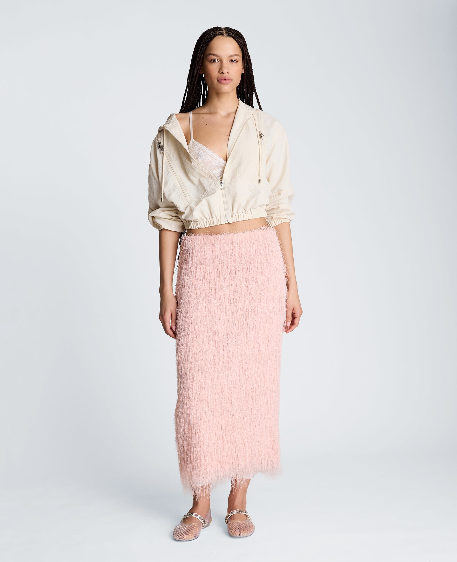 Pull On Midi Skirt with Slit