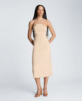 Square Neck Grommet Midi Dress