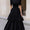 velfits Black High Neck Tiered Ruffle A-Line Maxi Dress