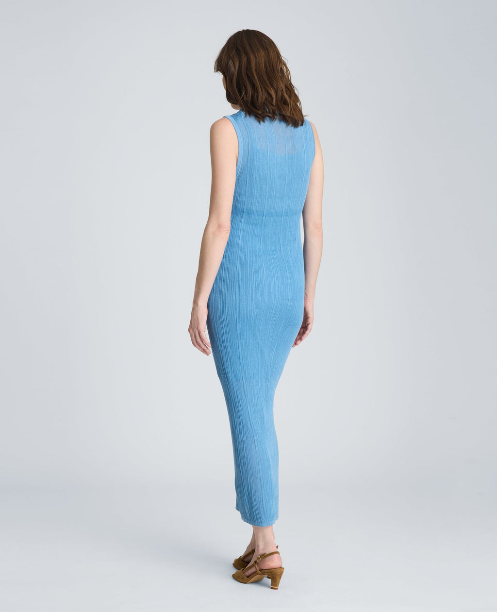 Varigated Polo Cap Sleeve Sweater Dress
