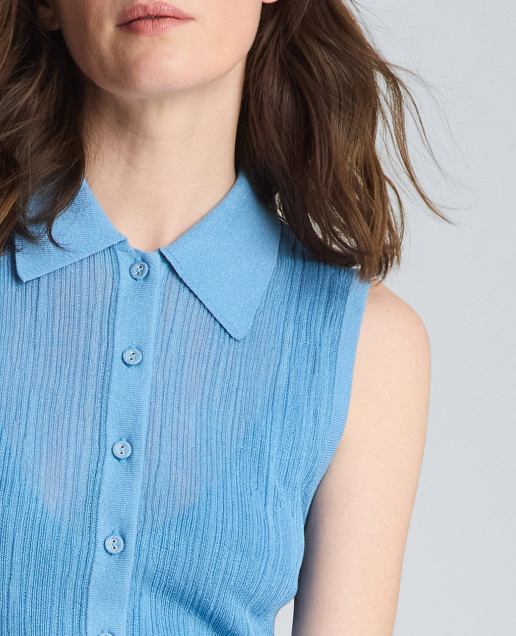 Varigated Polo Cap Sleeve Sweater Dress