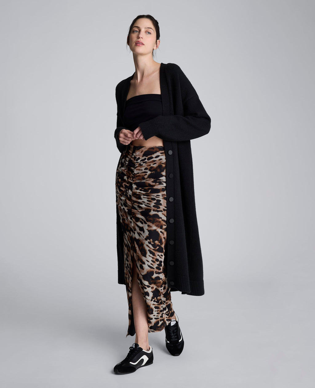 Long Button Front Cardigan Duster
