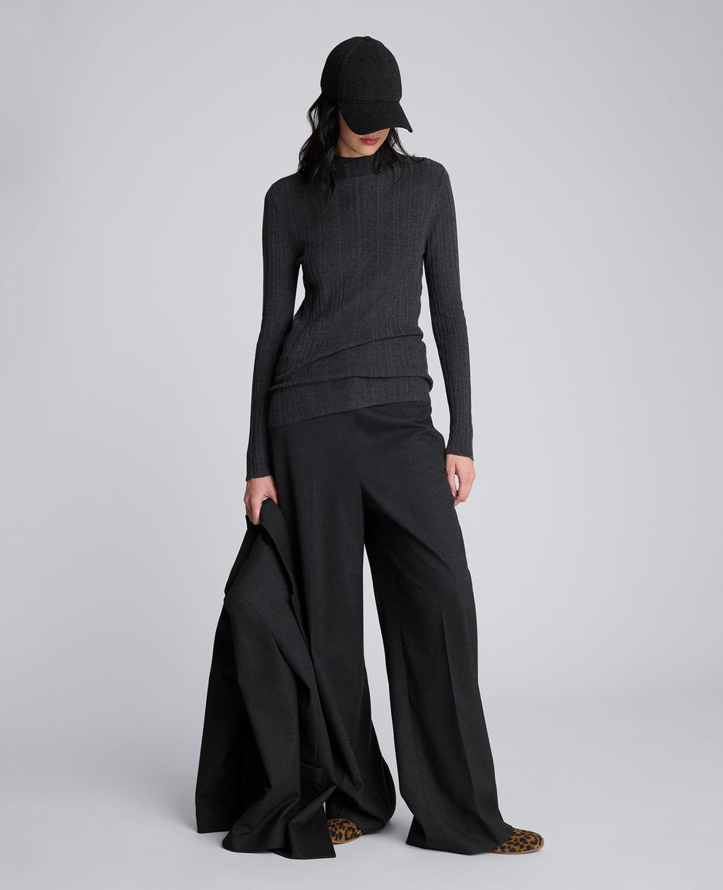 Long Sleeve Ribbed Mock Neck Sweater