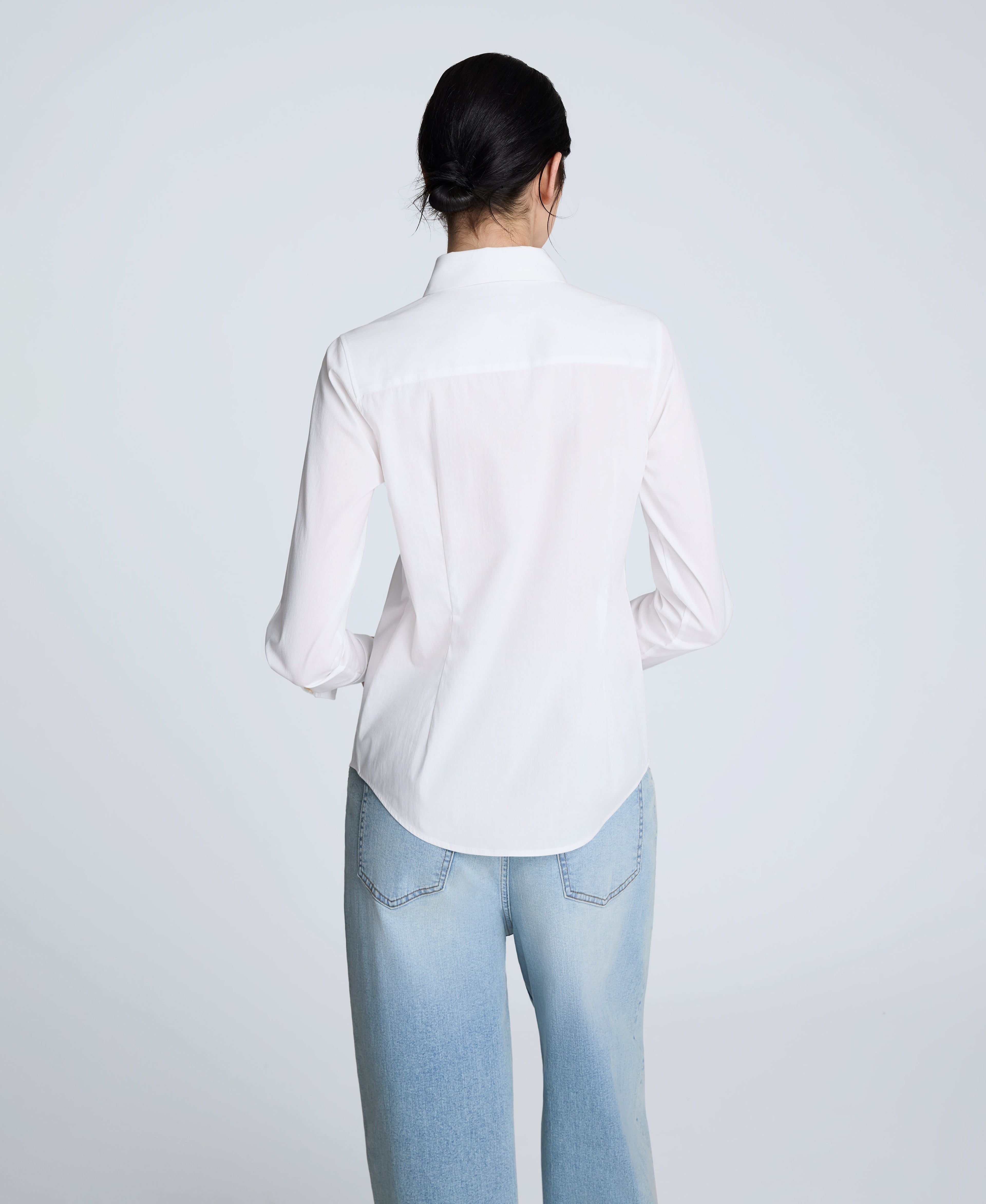 Poplin Button Front Shirt