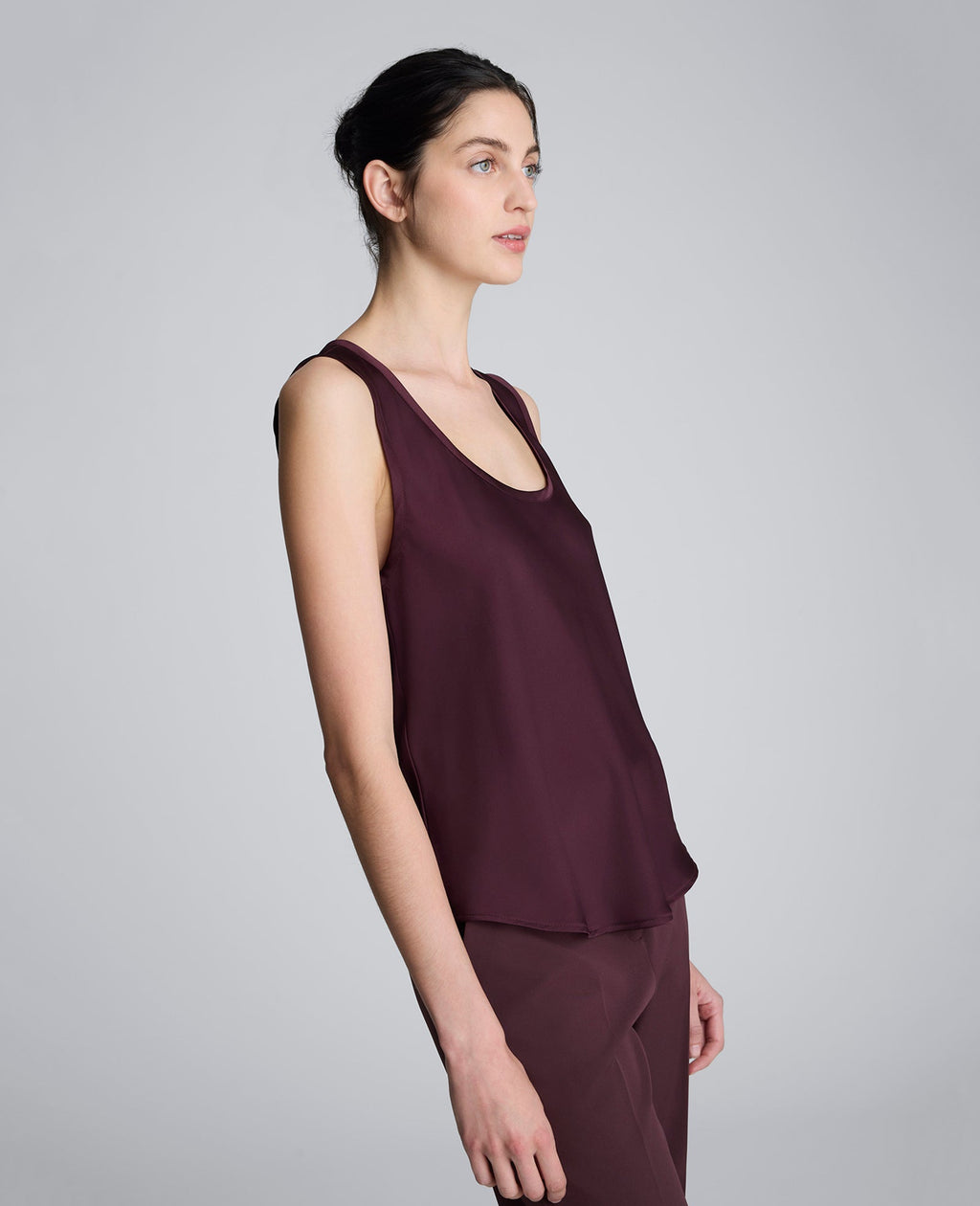 Satin Scoop Neck Tank