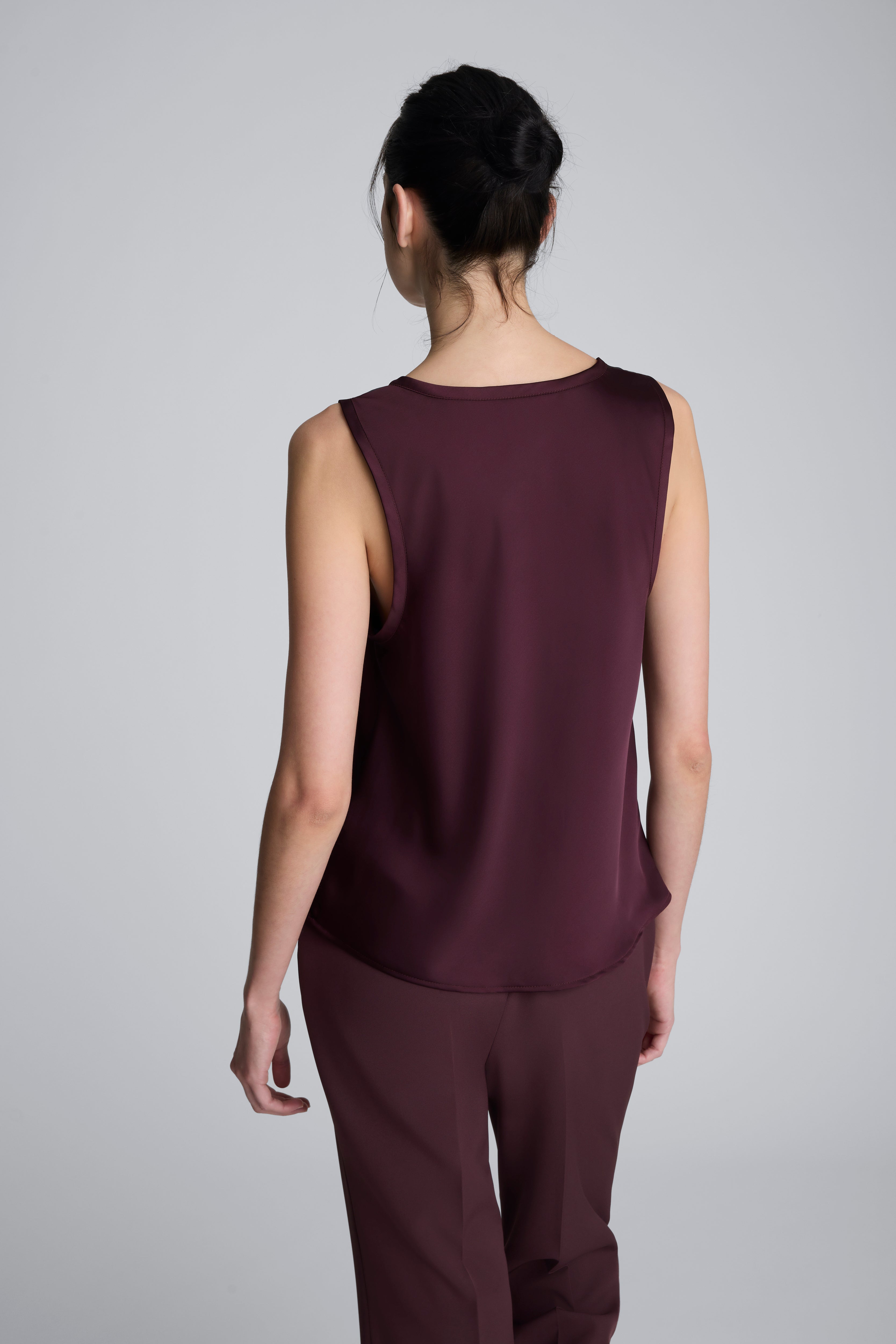 Satin Scoop Neck Tank