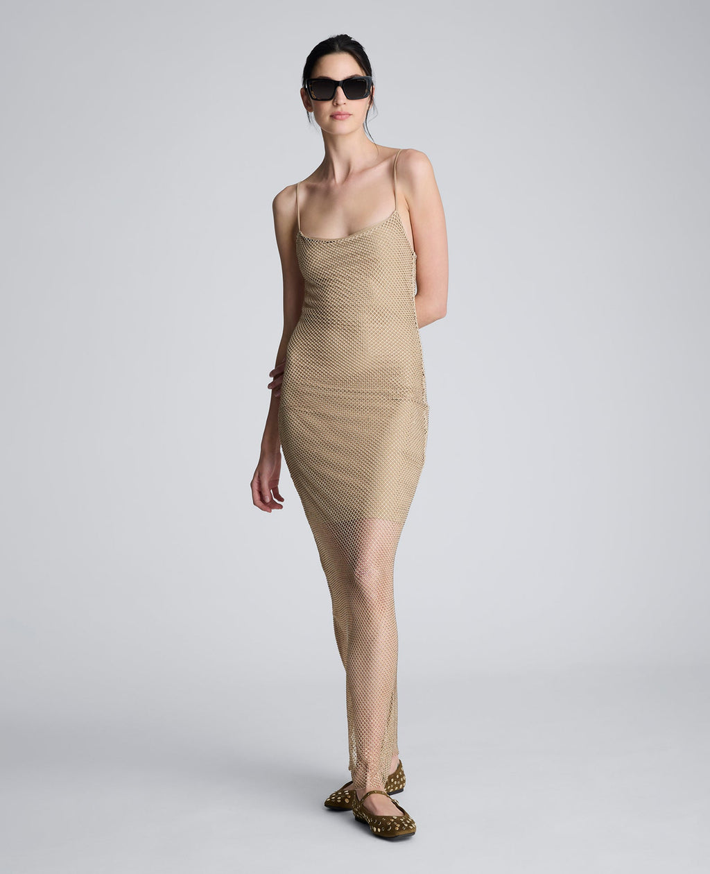 Metallic Slip Maxi Dress