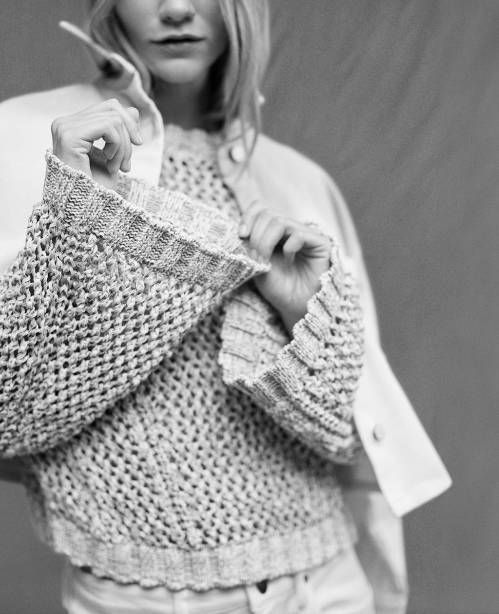 Two Tone Open Stitch Pullover
